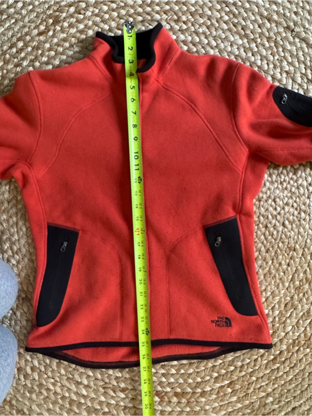 The North Face Women's Orange Fleece Utility Jacket with Black Trim - Picture 6 of 6